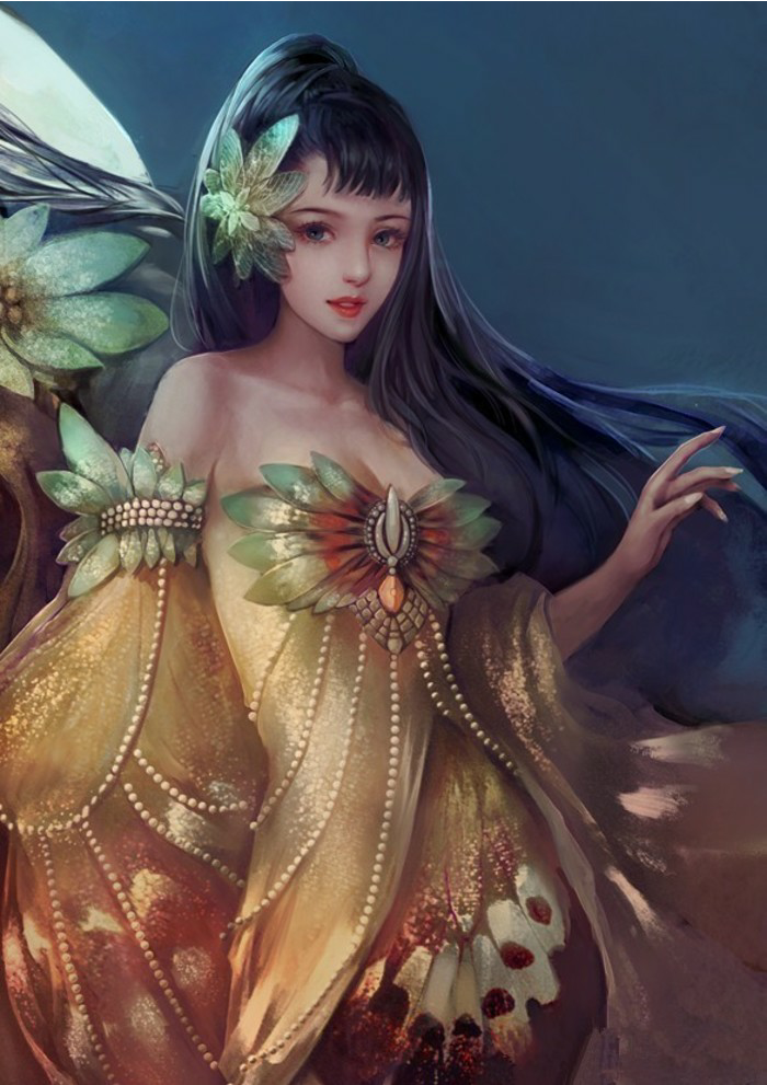 插画师大葱君作品集唯美且妖娆梦幻而细腻古风美女