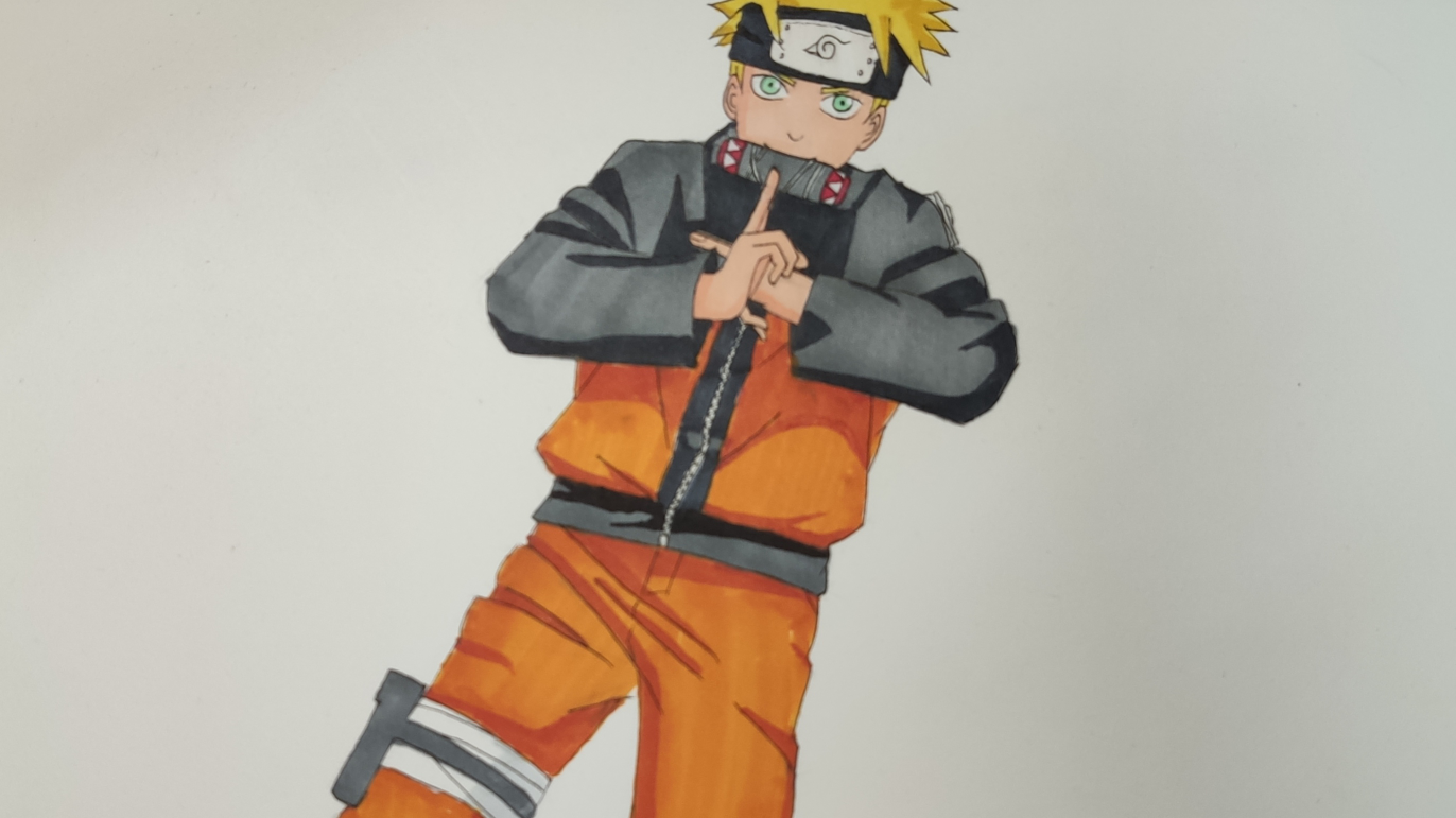 马克笔手绘火影忍者漩涡鸣人说到做到这就是我的忍道