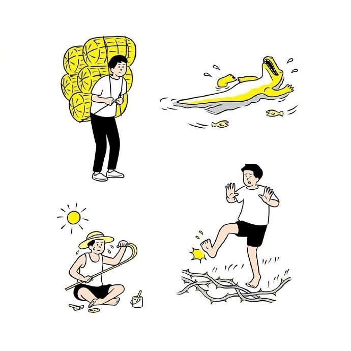 日本插画师okamurayuta冈村优太的插画作品简约有趣