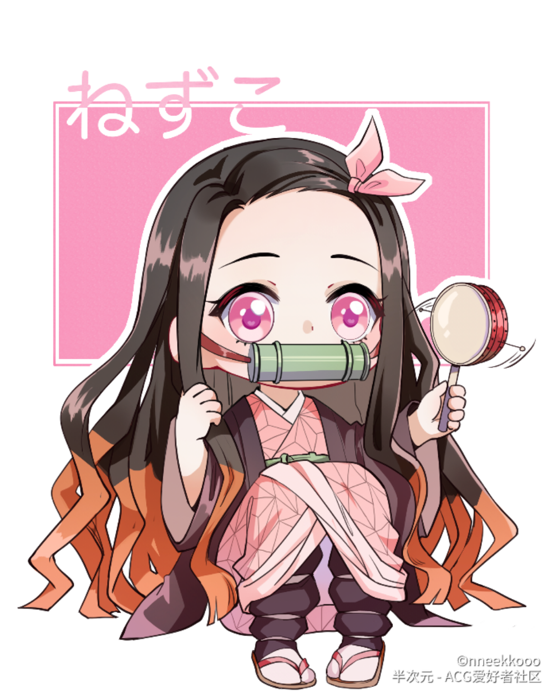 鬼灭之刃灶门祢豆子高清可爱萌妹子壁纸