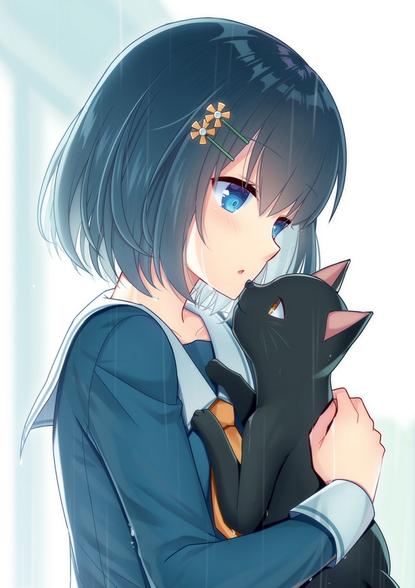 抱着动物的少女–p站美图欣赏4