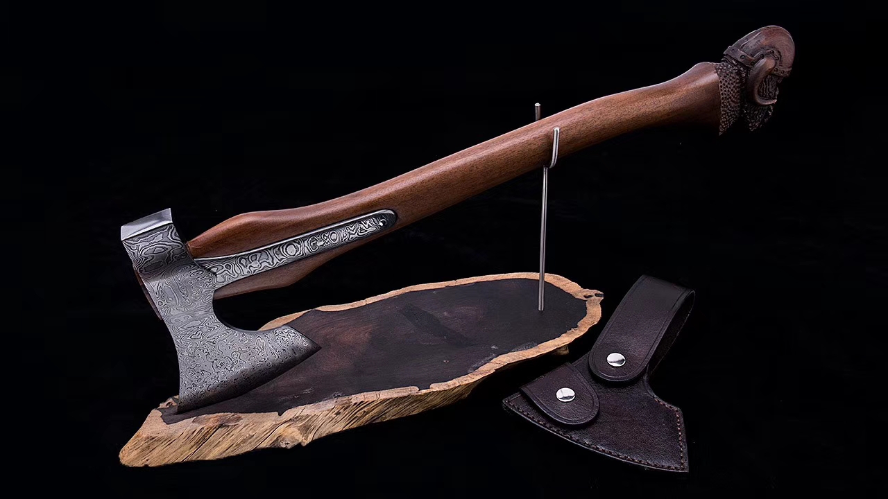 维京大马战斧超大号大马士革战斧巴西工匠埃尔希斯布鲁格拉全手工制作