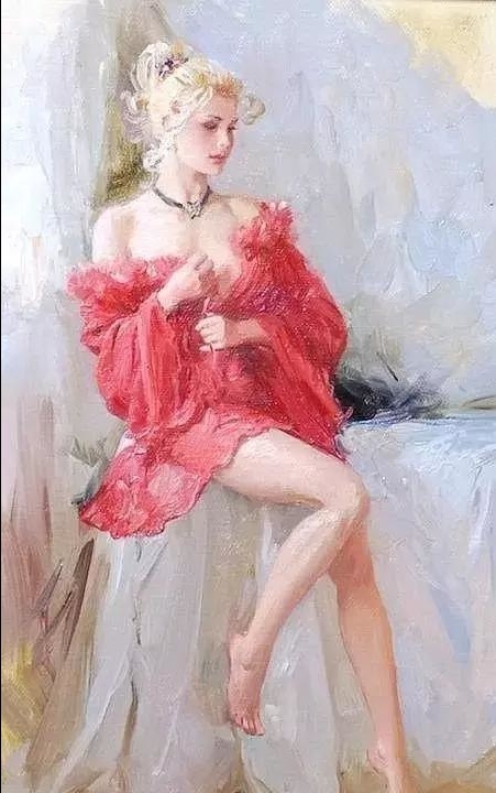 俄罗斯艺术家人体油画中的美女