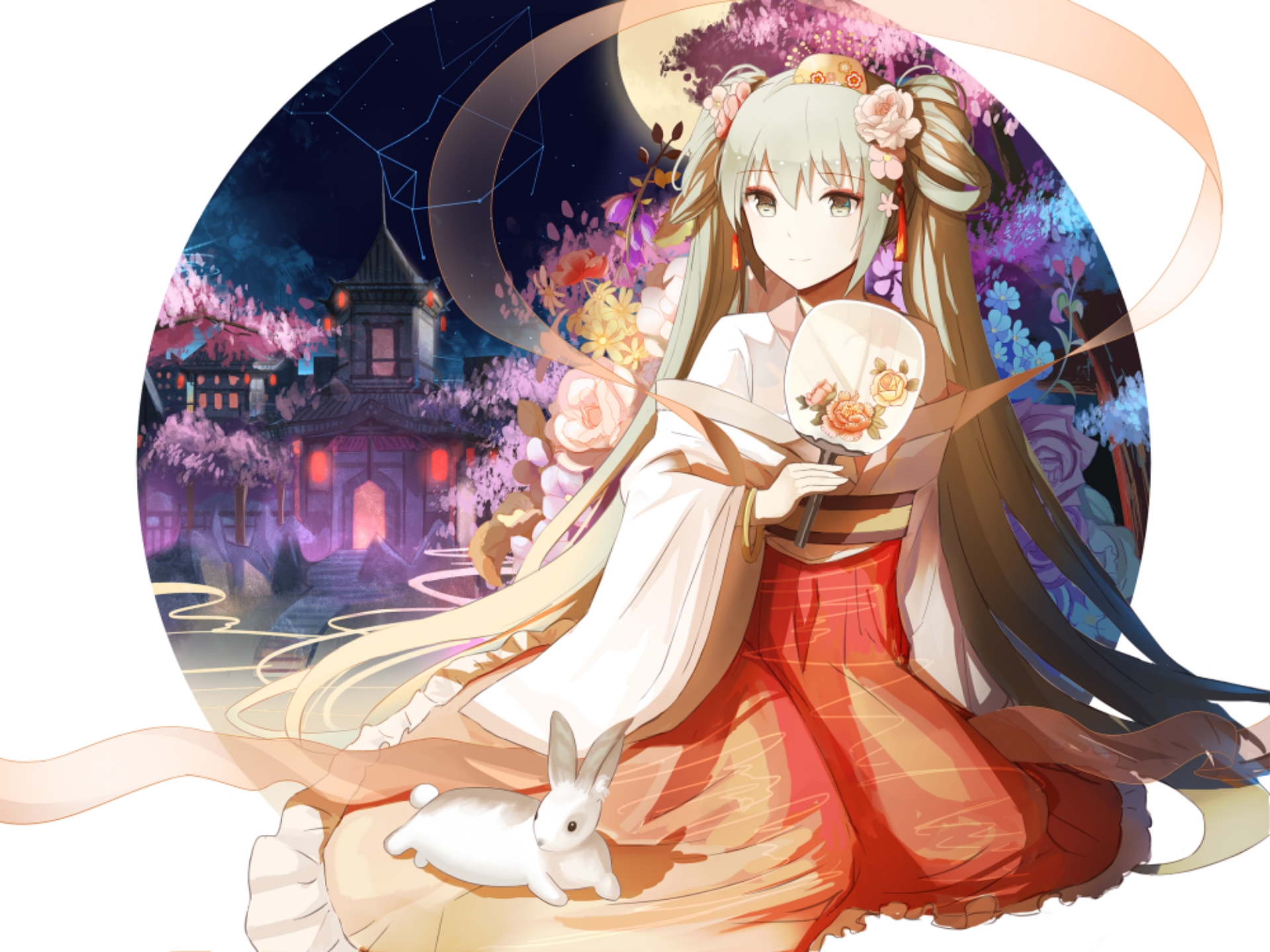 中秋让miku陪你过吧中秋明月miku图包