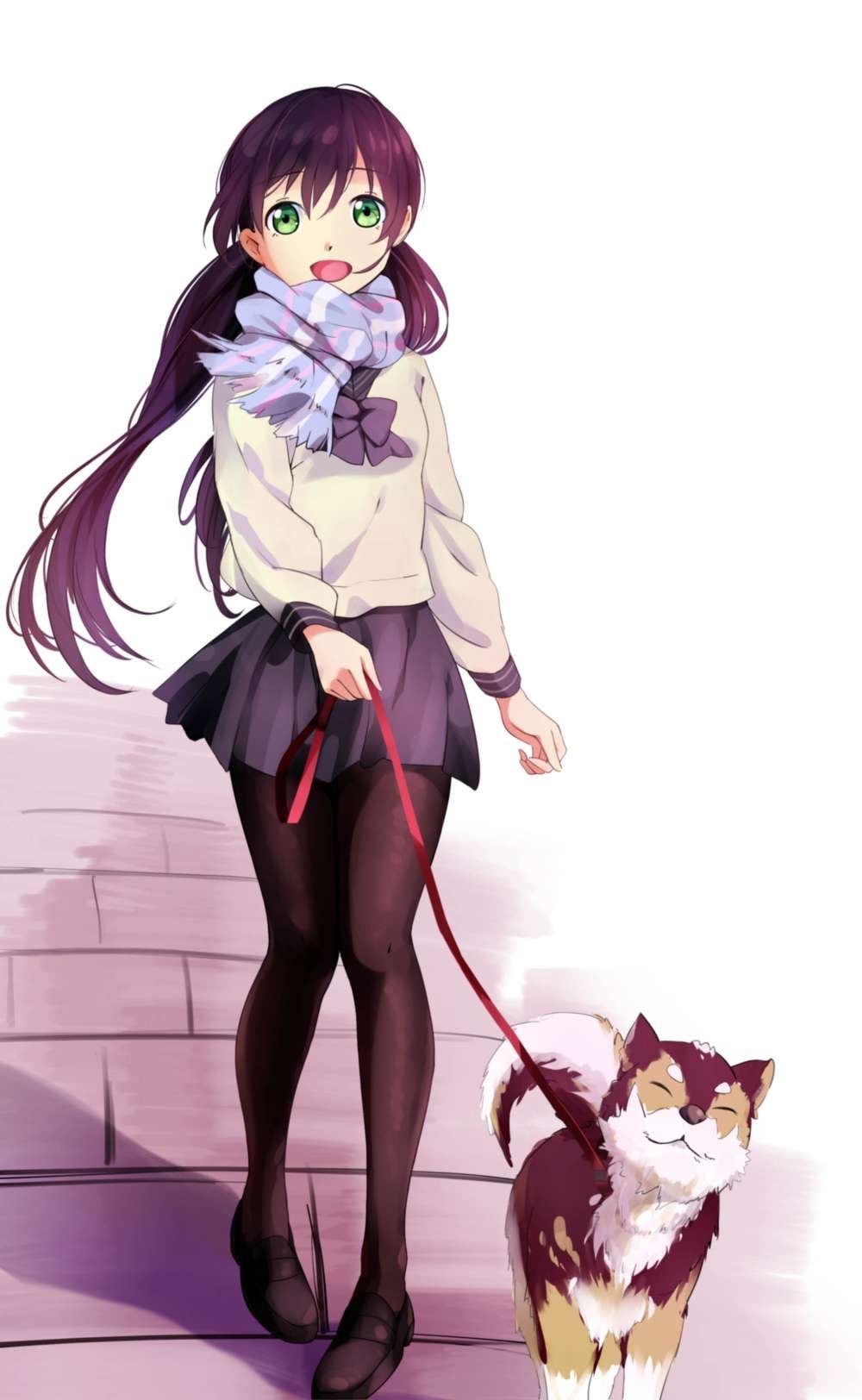 黑丝短裙jk制服二次元小姐姐拿这个这壁纸你顶的住吗