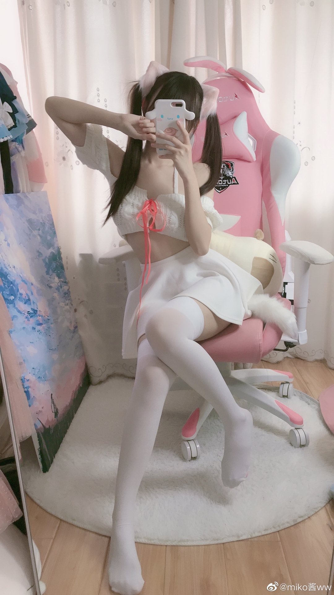 白丝马尾小短裙,五焦支持行不行