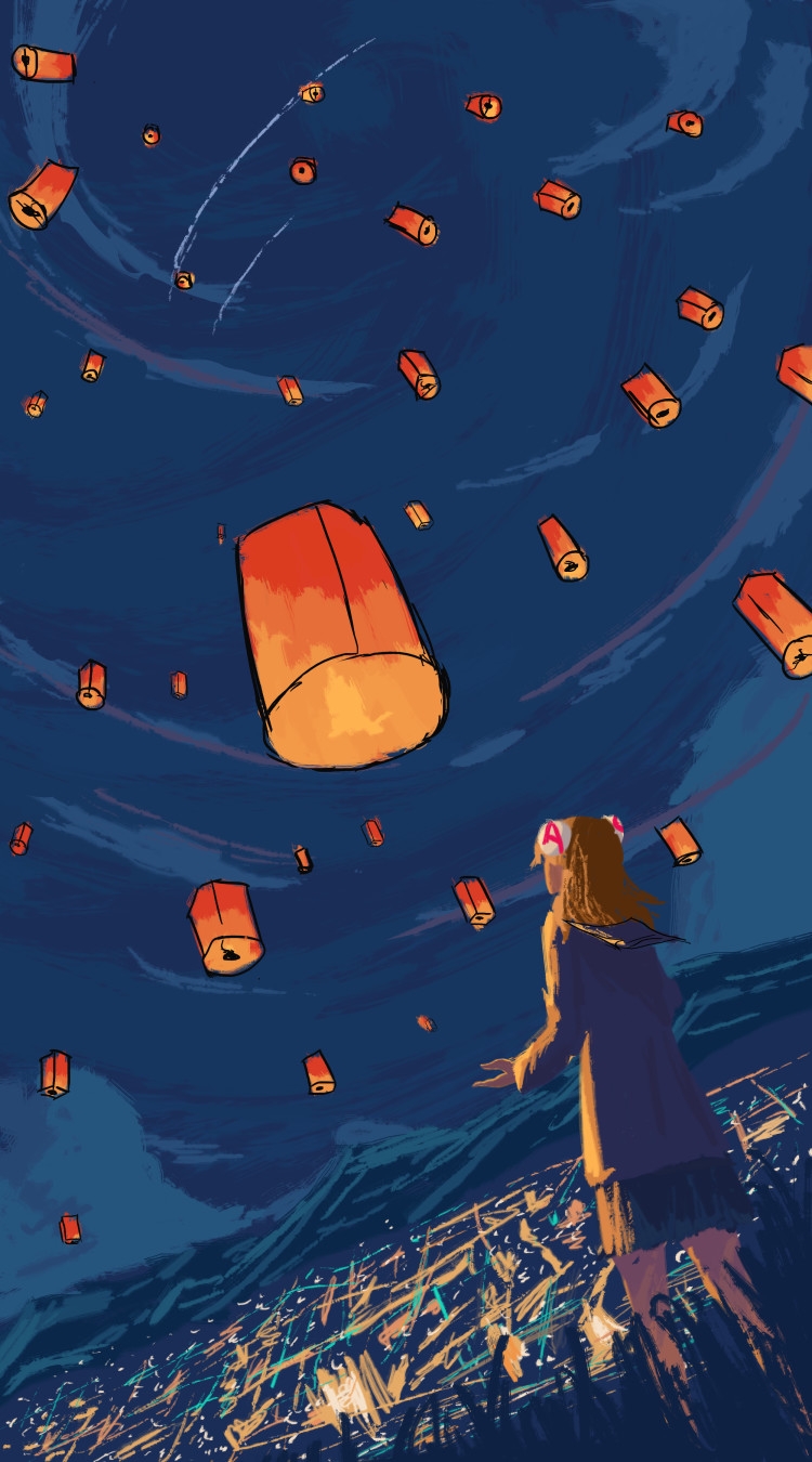 梦想演唱会贺图画师修炼ac娘的星空许愿来年必定不会一马平川