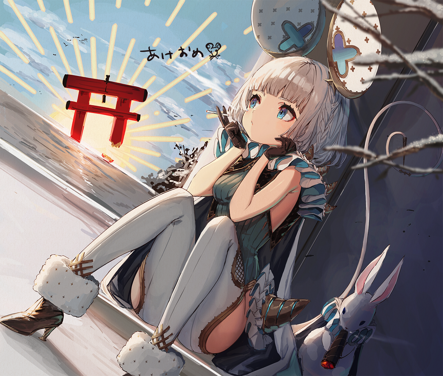 美图分享ワ小年快乐鼠耳兽娘送给你