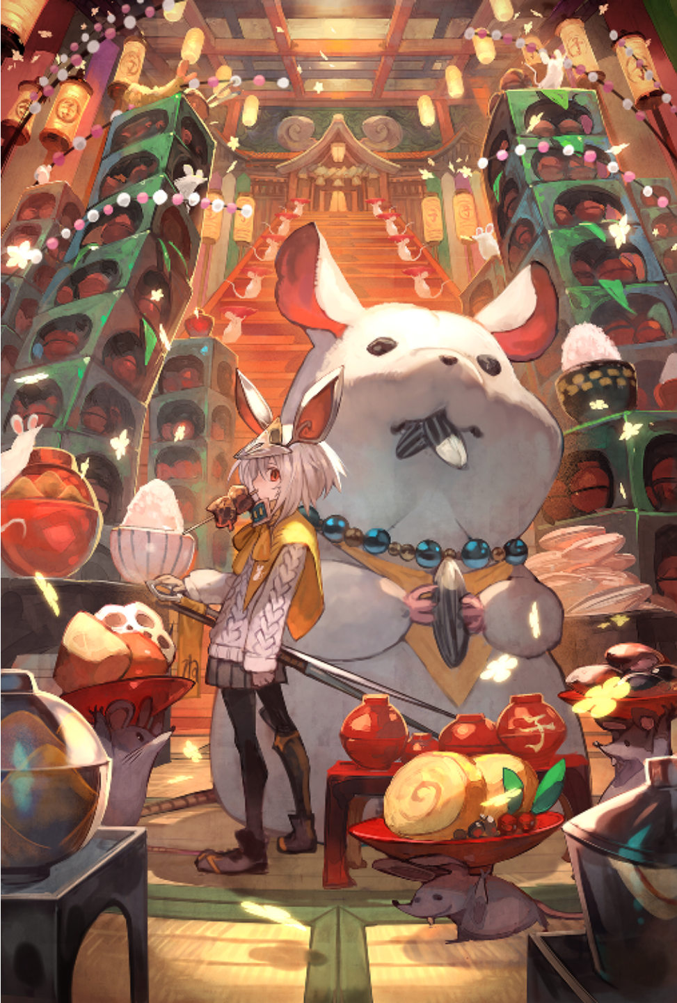 美图分享ワ小年快乐鼠耳兽娘送给你