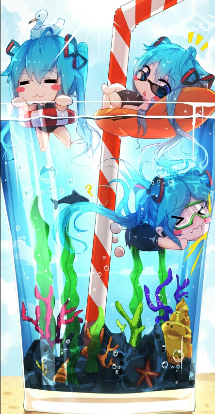 高清壁纸杯中少女