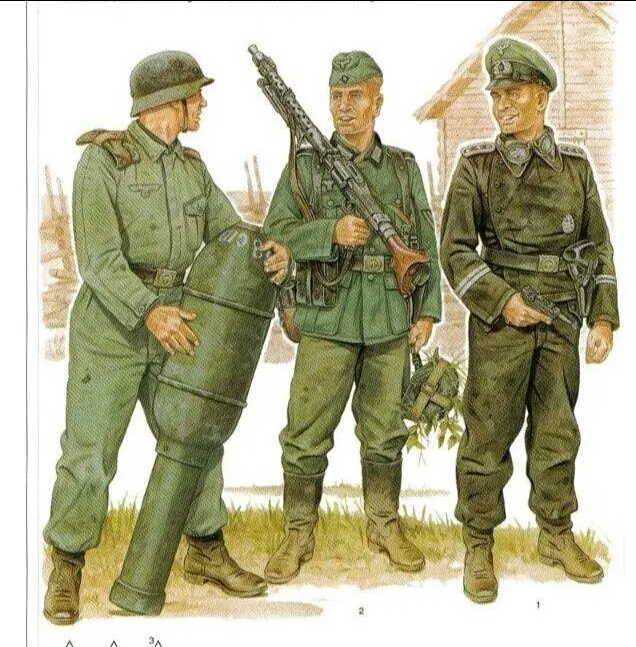 戴有军官暗绿色滚边的m1935式军帽,佩白色兵种边条的暗绿色领章