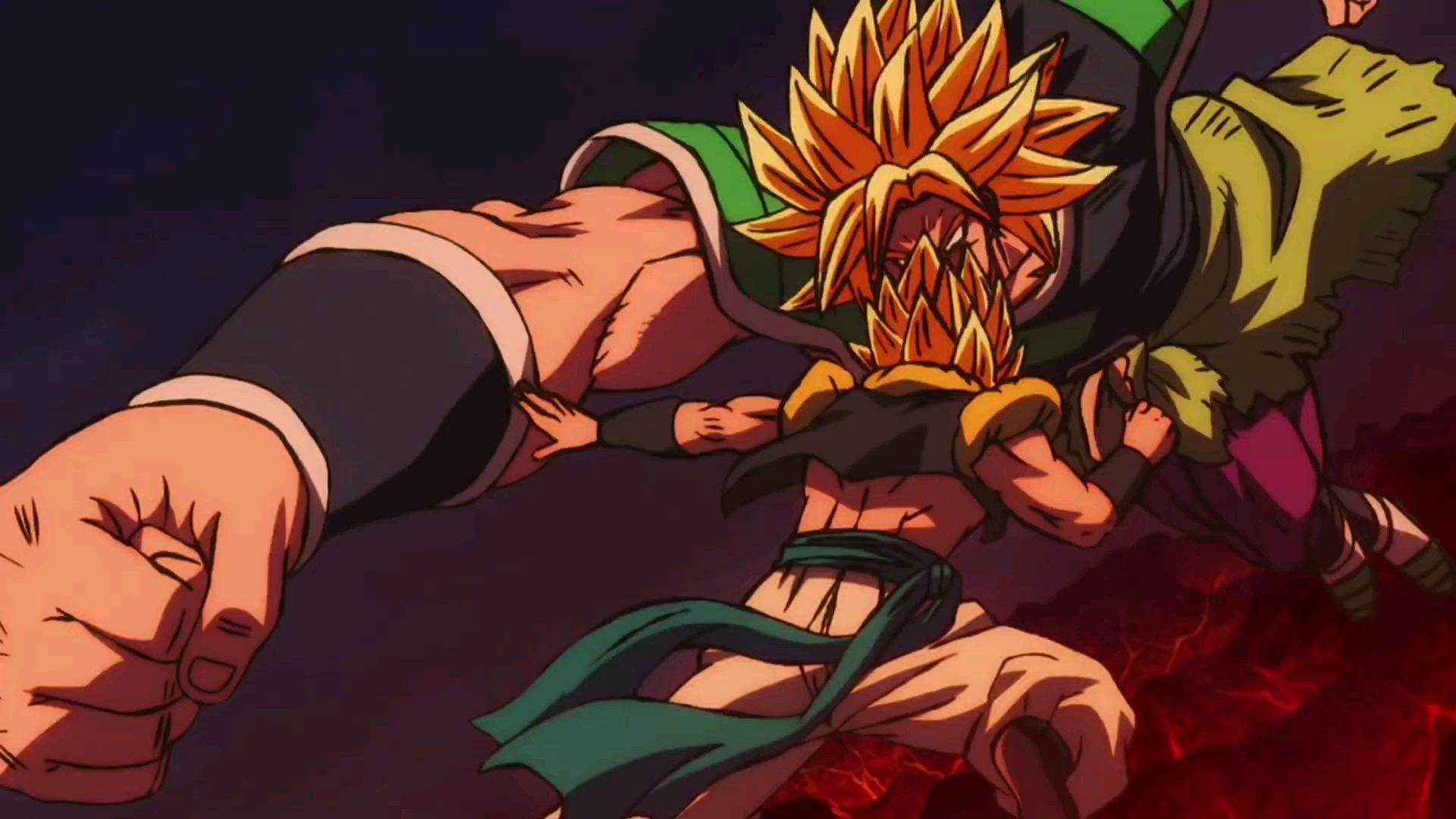 龙珠超宇宙布罗利vs悟吉塔战斗片段剪辑