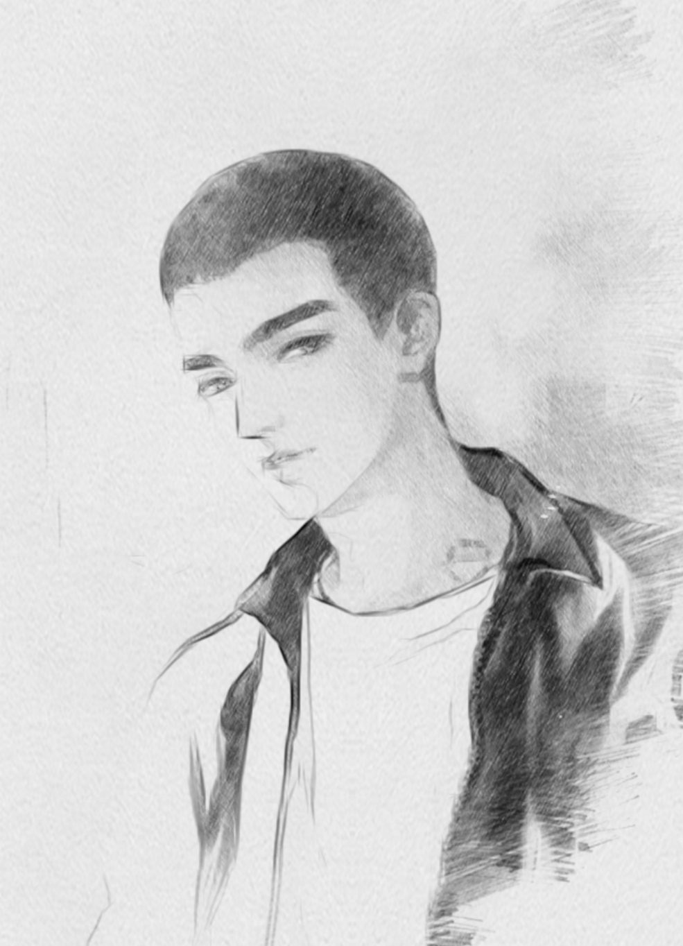 学姐送来的素描撒野顾霸天神仙作画