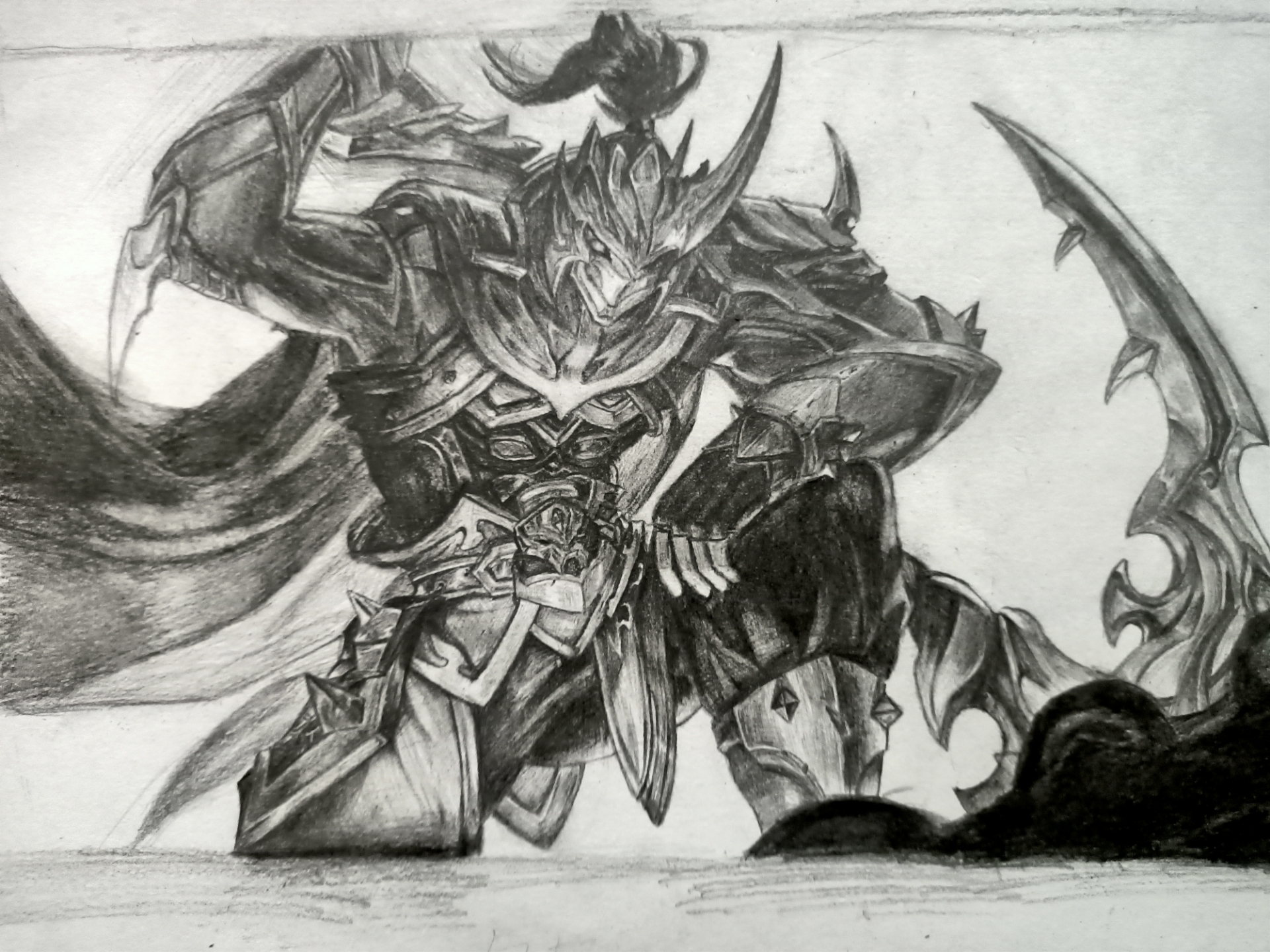 王者荣耀白起狰绘画,有点失败