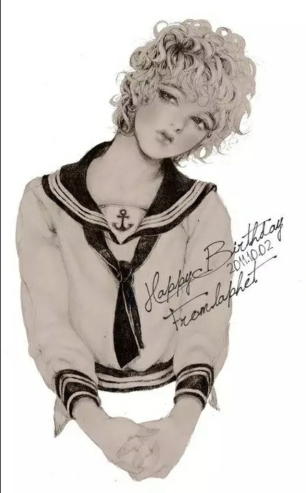 韩国插师laphet有点吓人的哥特风插画