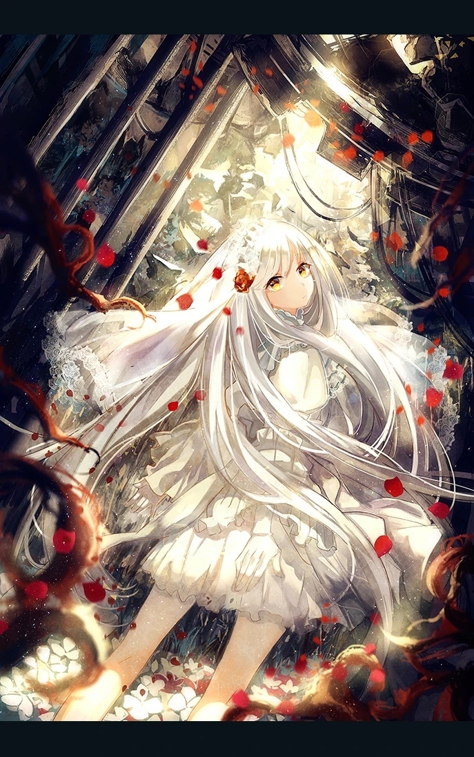 美图欣赏银发的美少女