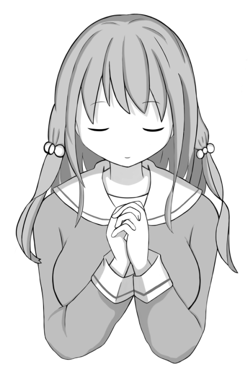 少女祈祷中祝自己今天生日快乐#图画分享关注大花鱼