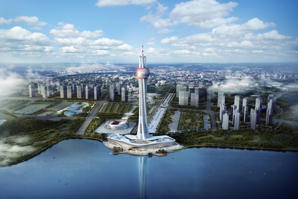 奇观 1 西部第一高塔:丝路明珠塔塔楼施工至正负零 - acfun弹幕视频网