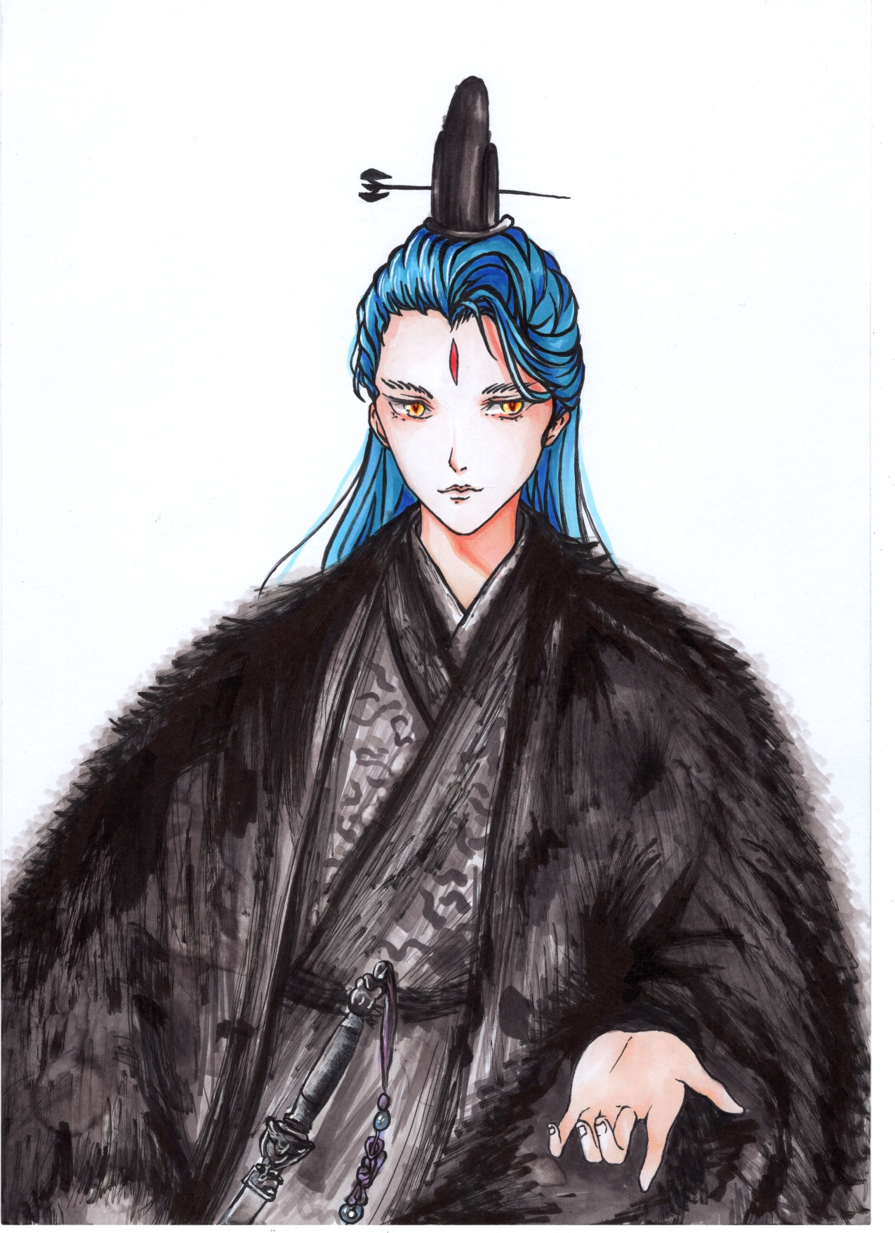 不知不觉中我已经20岁了那就顺手画一张自画像吧不要问我像不像画师不