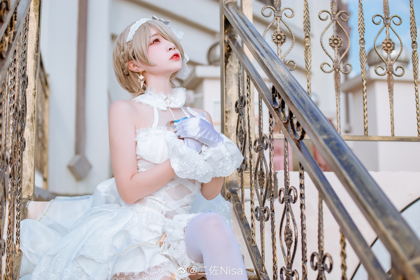 cos崩坏三丽塔洛丝薇瑟白丝花嫁