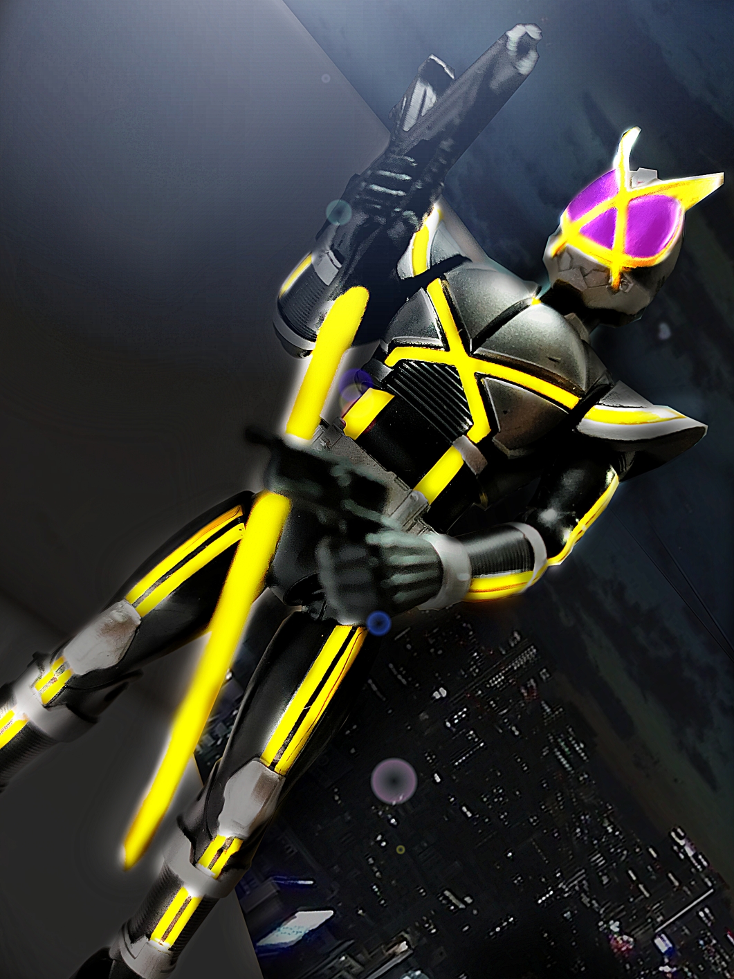 高画质ps假面骑士kaixa食玩低端可动系列图夜景篇