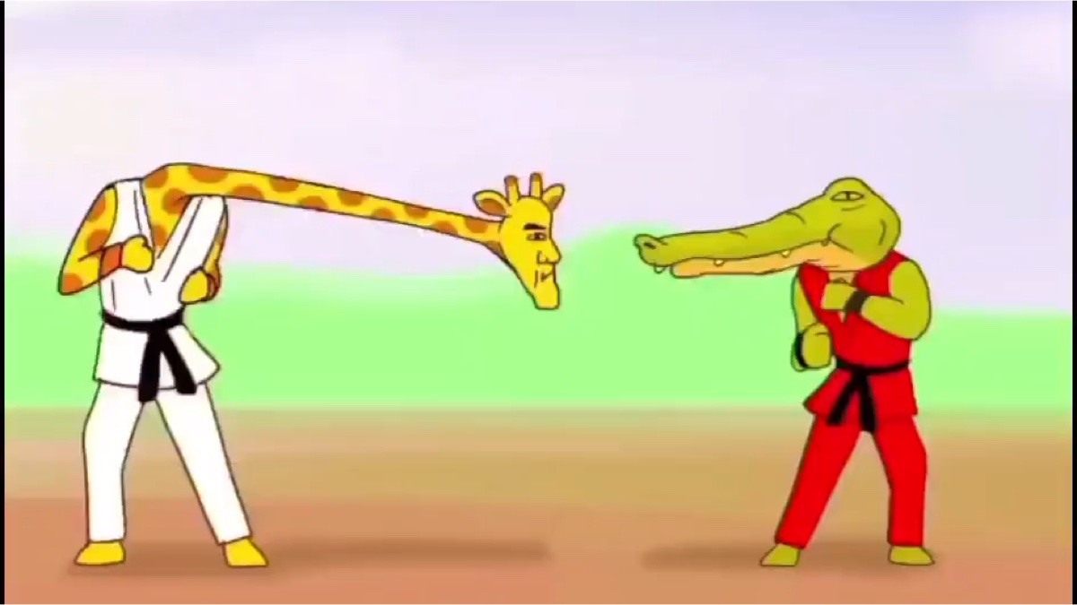 恶搞格斗之长颈鹿vs鳄鱼