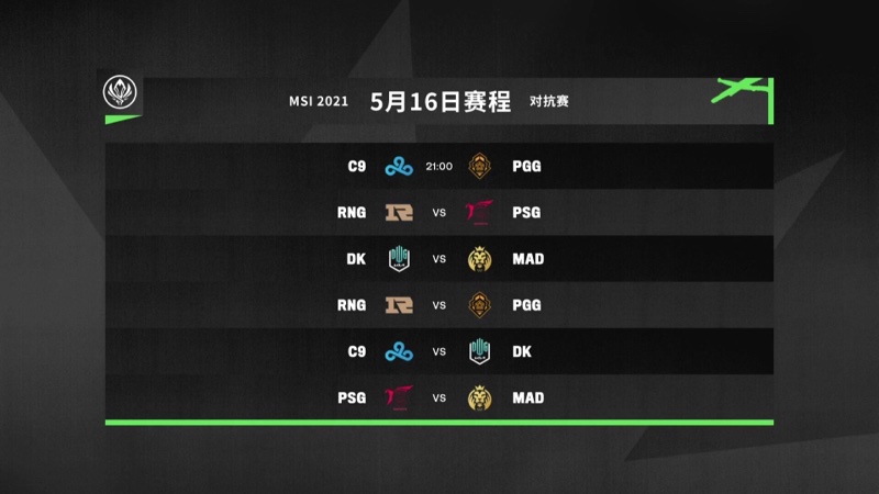 2021msi季中冠军赛今日赛果战绩排名和16日赛程