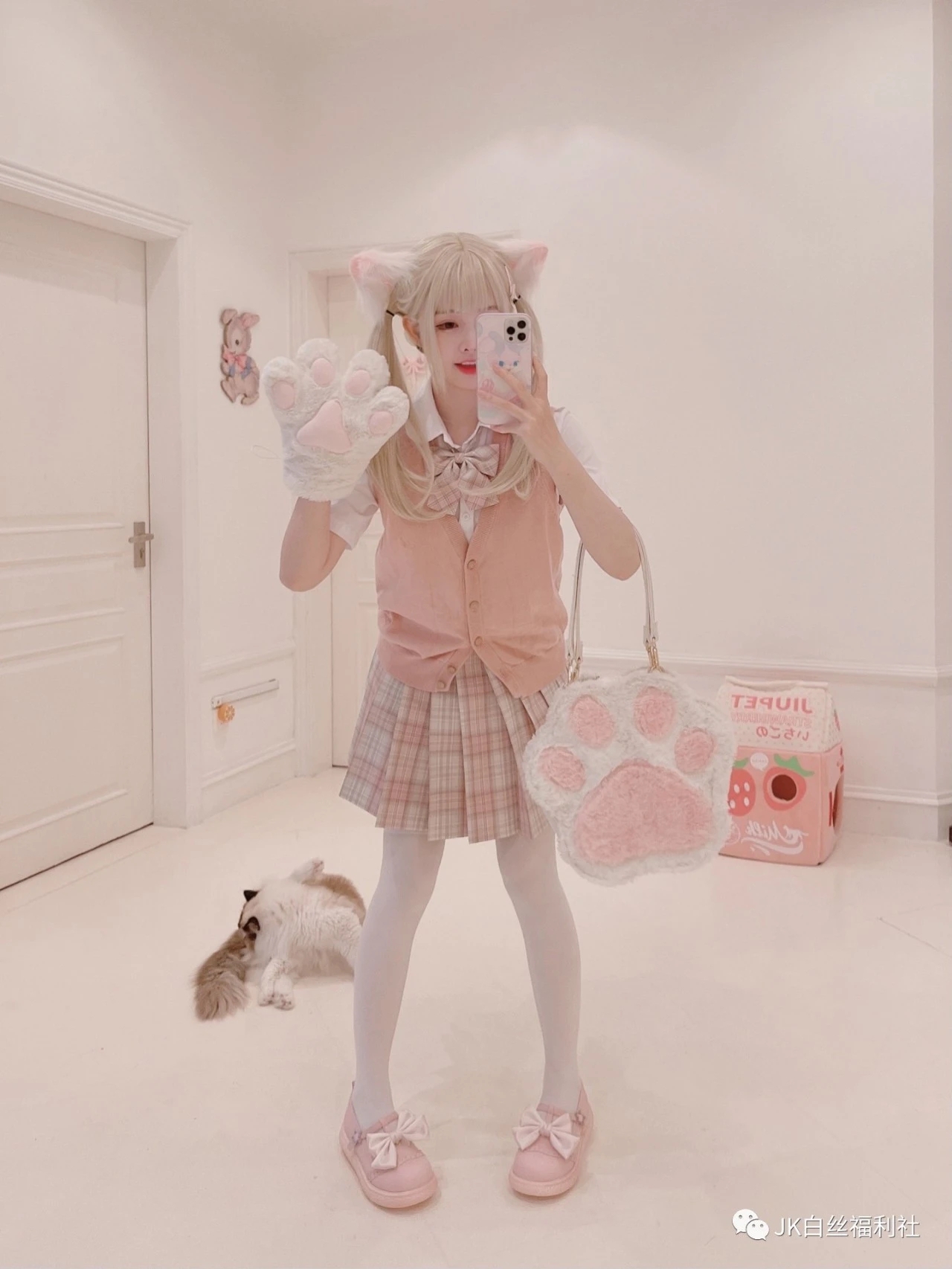 jk系列双马尾猫耳白丝萝莉好家伙几乎戳中了宅男的所有点