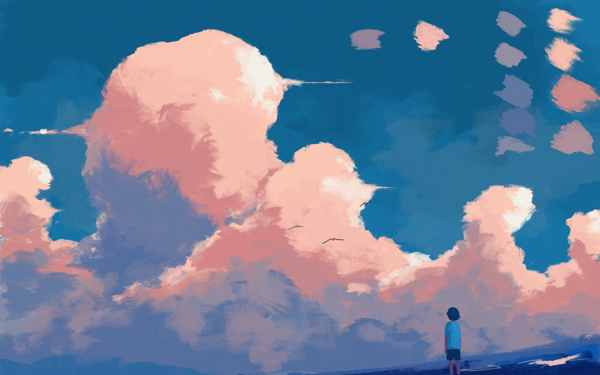 画师修炼要想心情静下来还得和好兄弟一起玩ps云朵练习四冷暖色教练