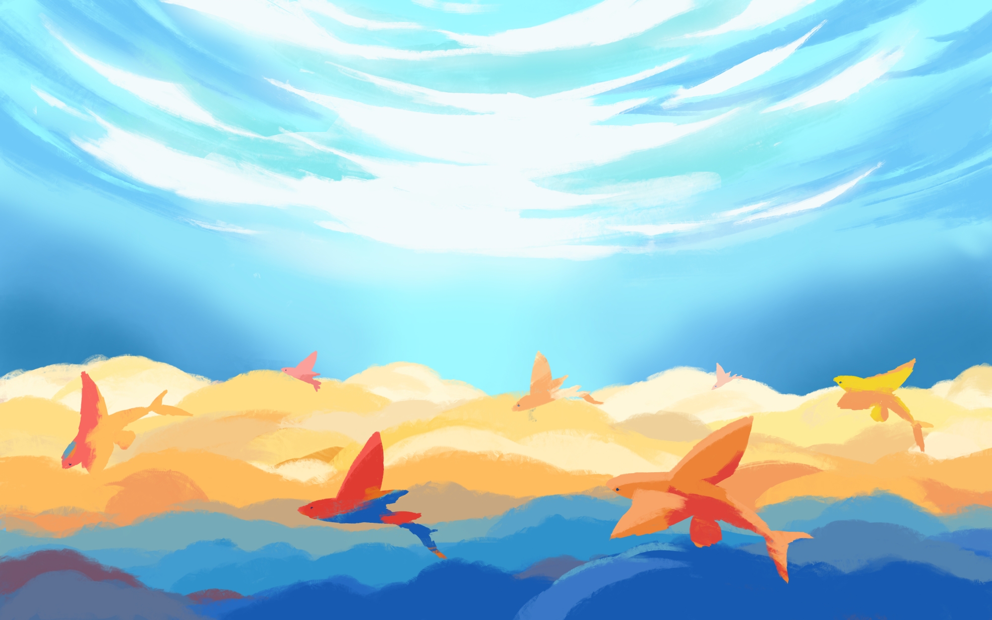 【画师修炼】  《飞鱼于云海》  飞吧!acer们的梦想!