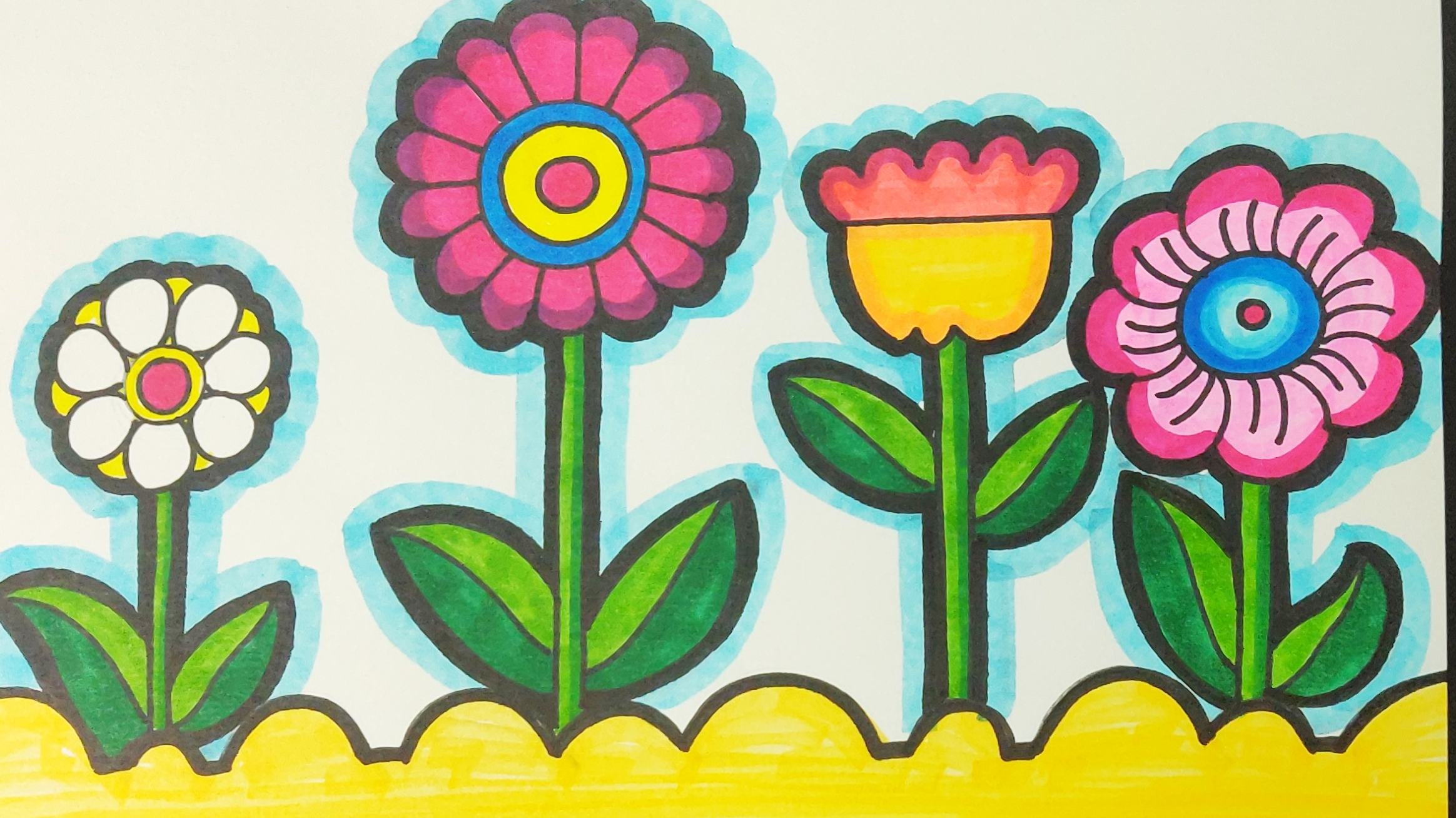 儿童画花朵绘画教程