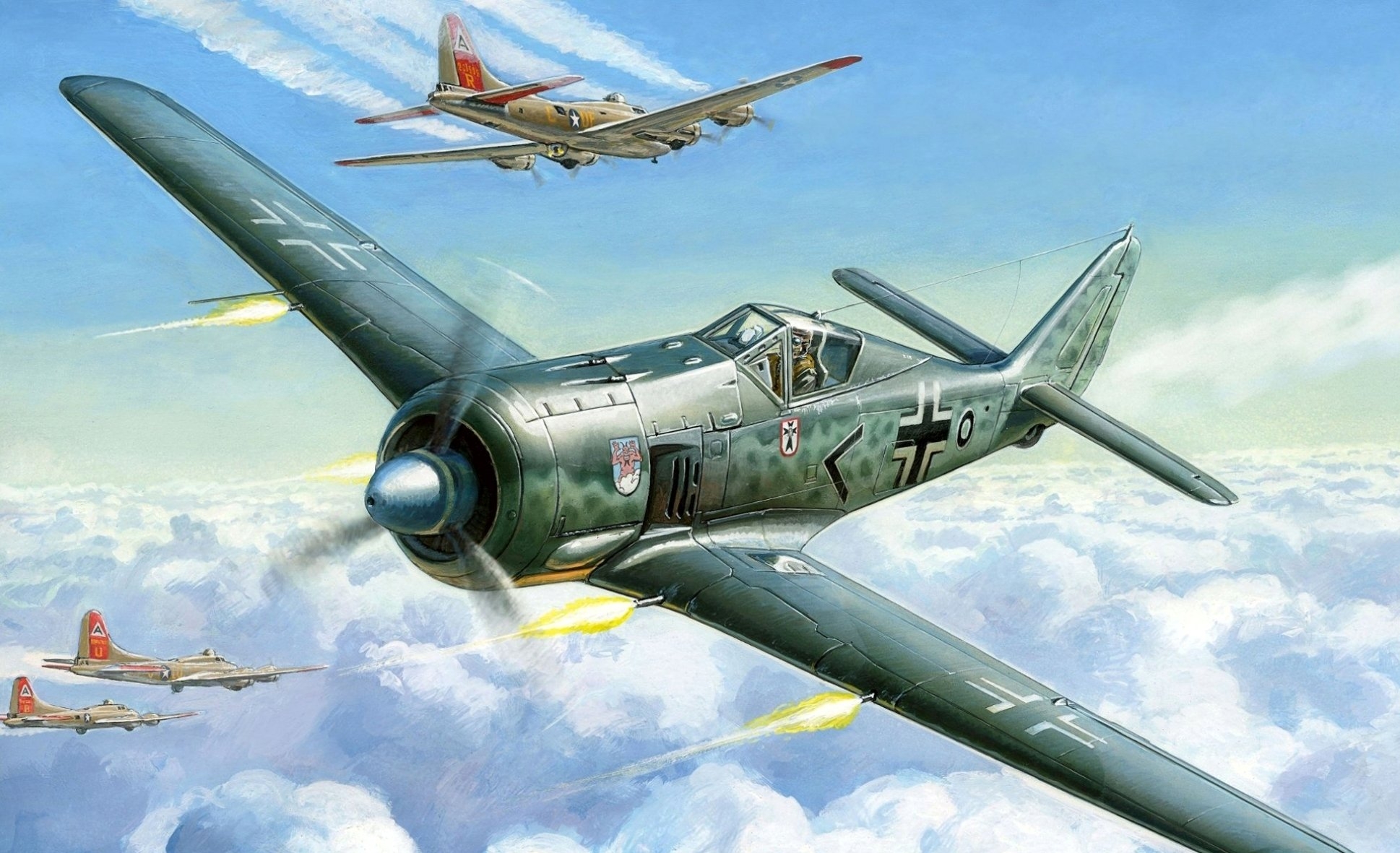 fw190百舌鸟战斗机彩图收录