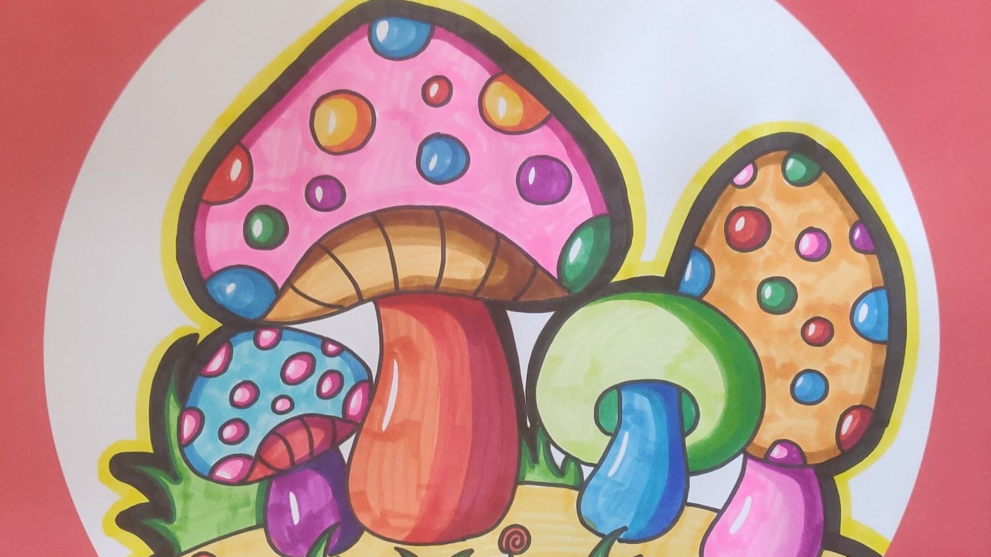 儿童画蘑菇绘画教程