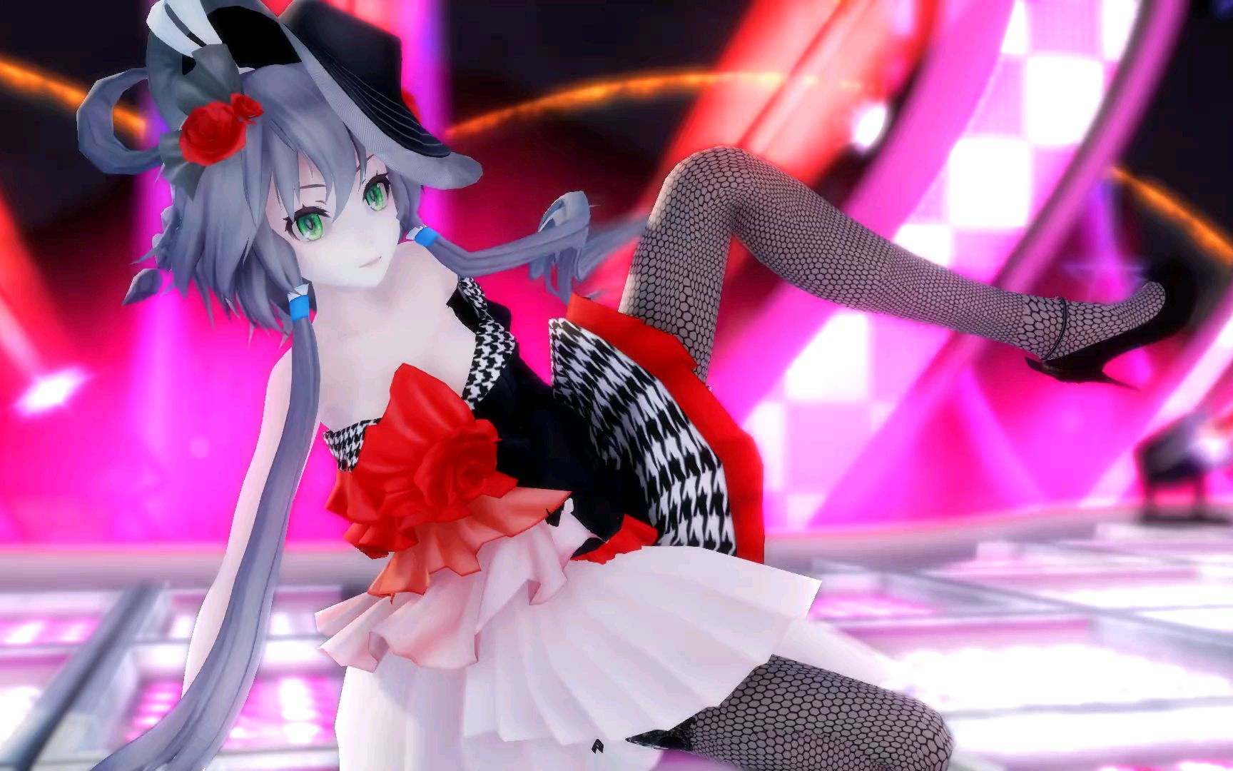 性感红黑小礼裙洛天依