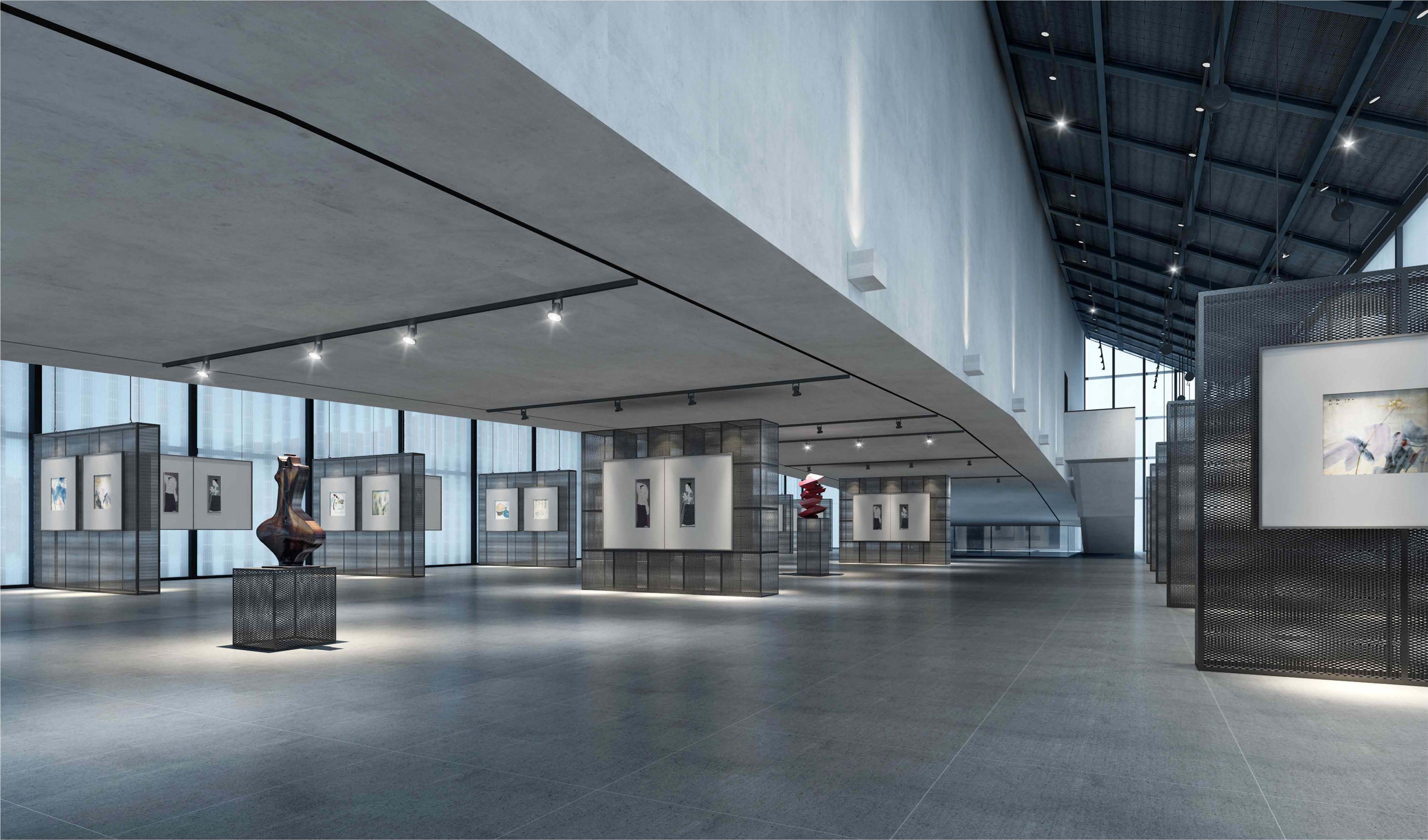 湖南吉首美术馆作品集,融于大众的艺术,方案设计 cad施工图 效果面