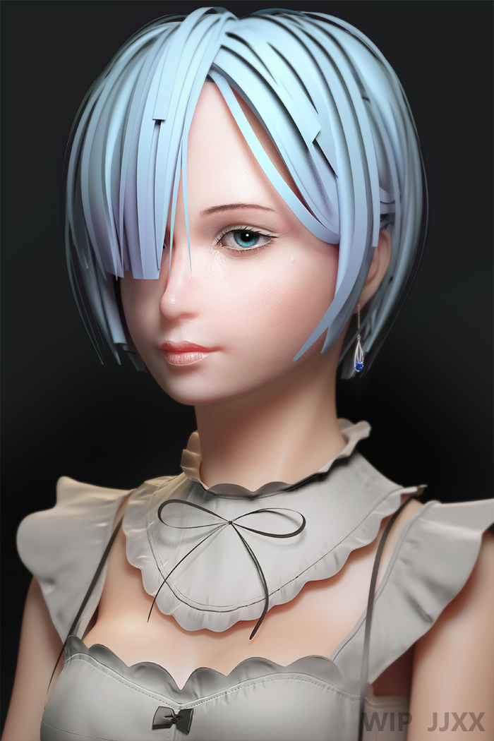 3d狗,wip 做了一大半的一个 雷姆