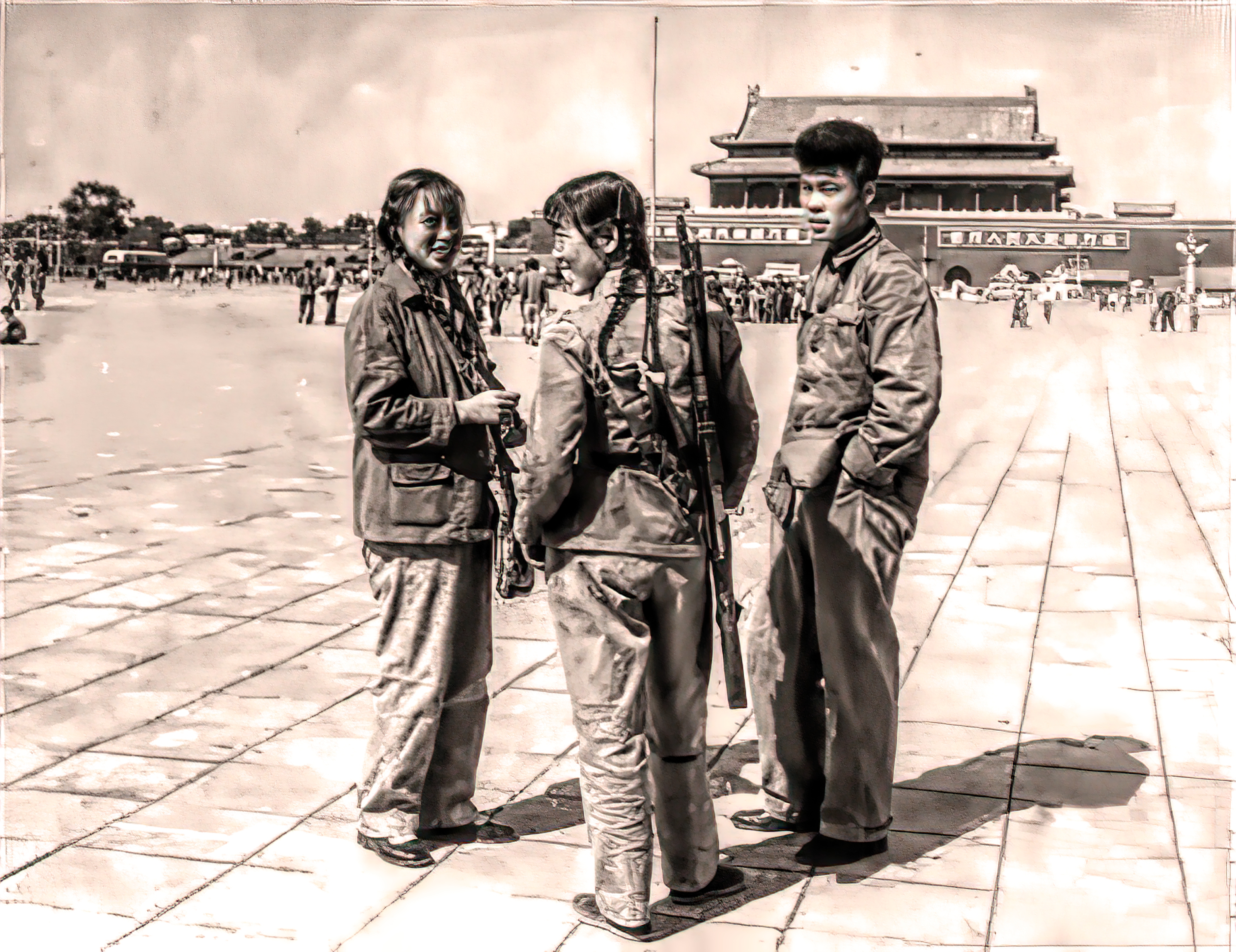 转载黑白老照片记录60年前的中国已运用图片ai放大到4k和自动上色ai