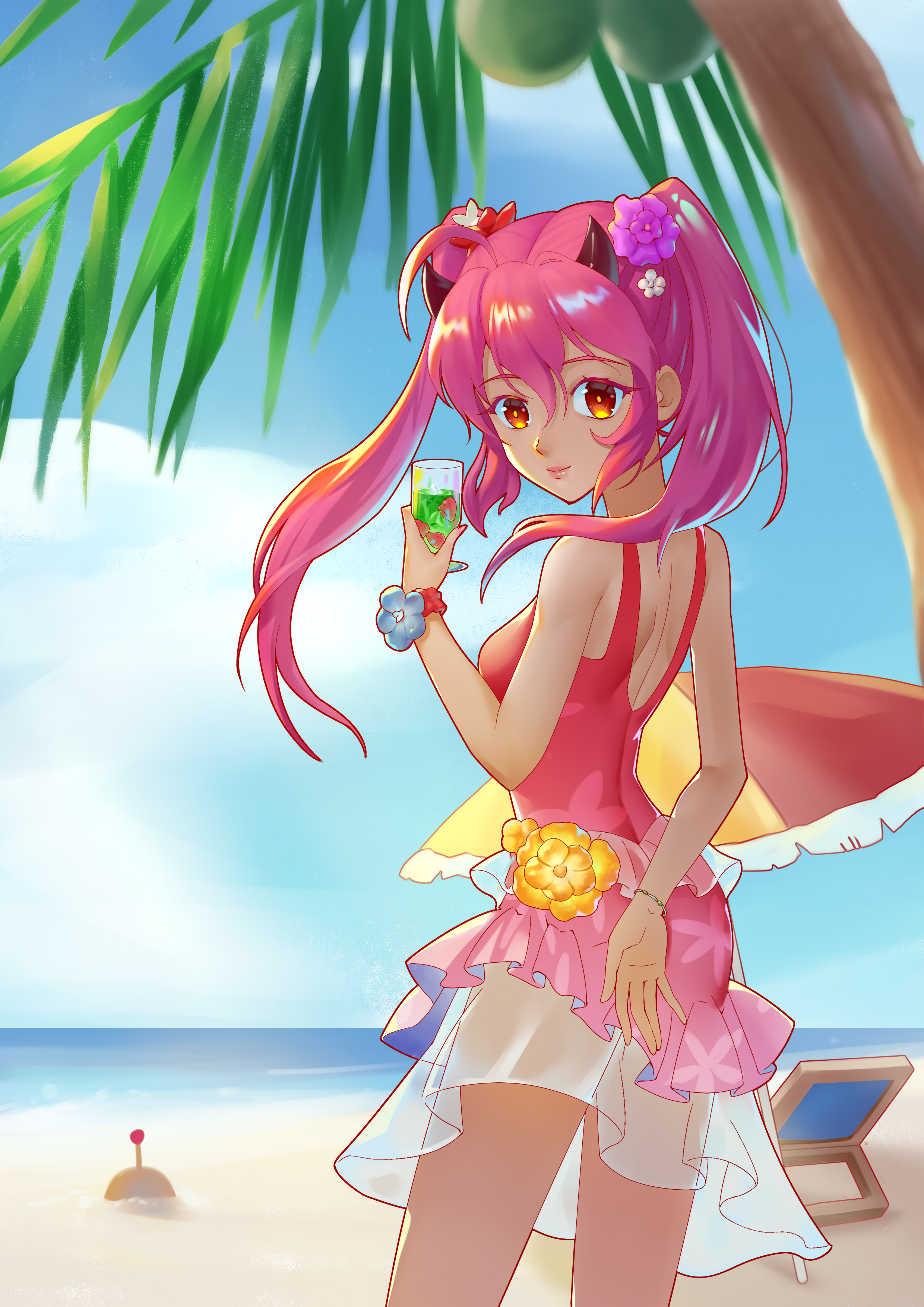 桃老板夏日泳装黑皮