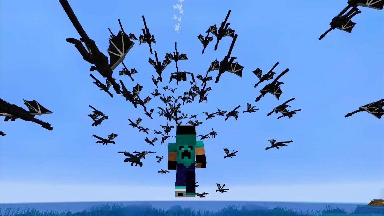 魔哒解说我的世界奇怪现象, 碰到草地就能刷新无数个末影龙来