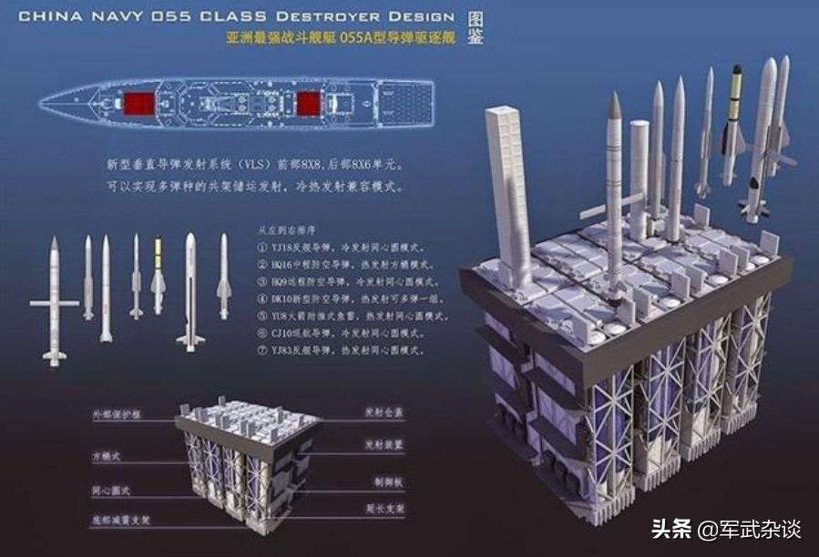 中国一坑四弹亮相珠海可让055携带472枚导弹052d带280枚