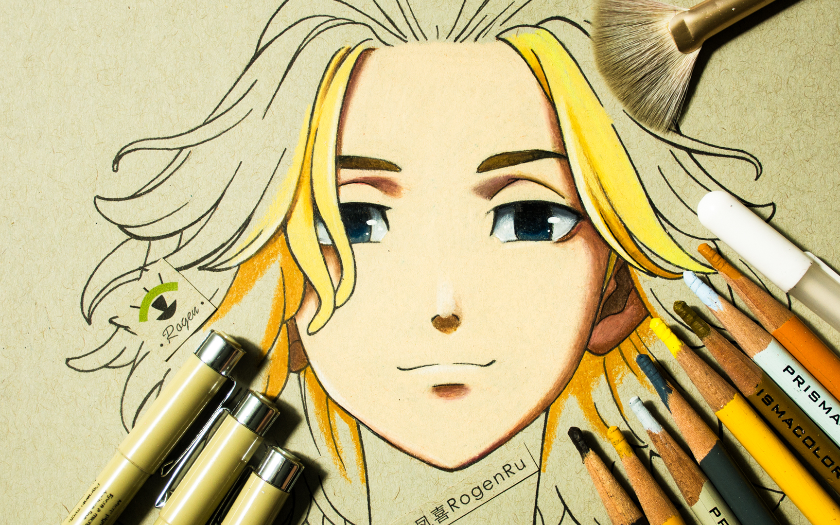 油性彩铅手绘二次元动漫人物:佐野万次郎·重生之道