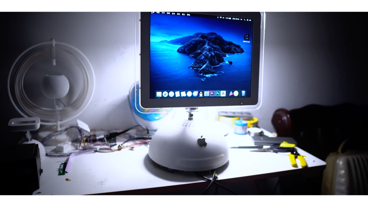 改装mac g4 苹果最漂亮一体机 点亮一盏台灯