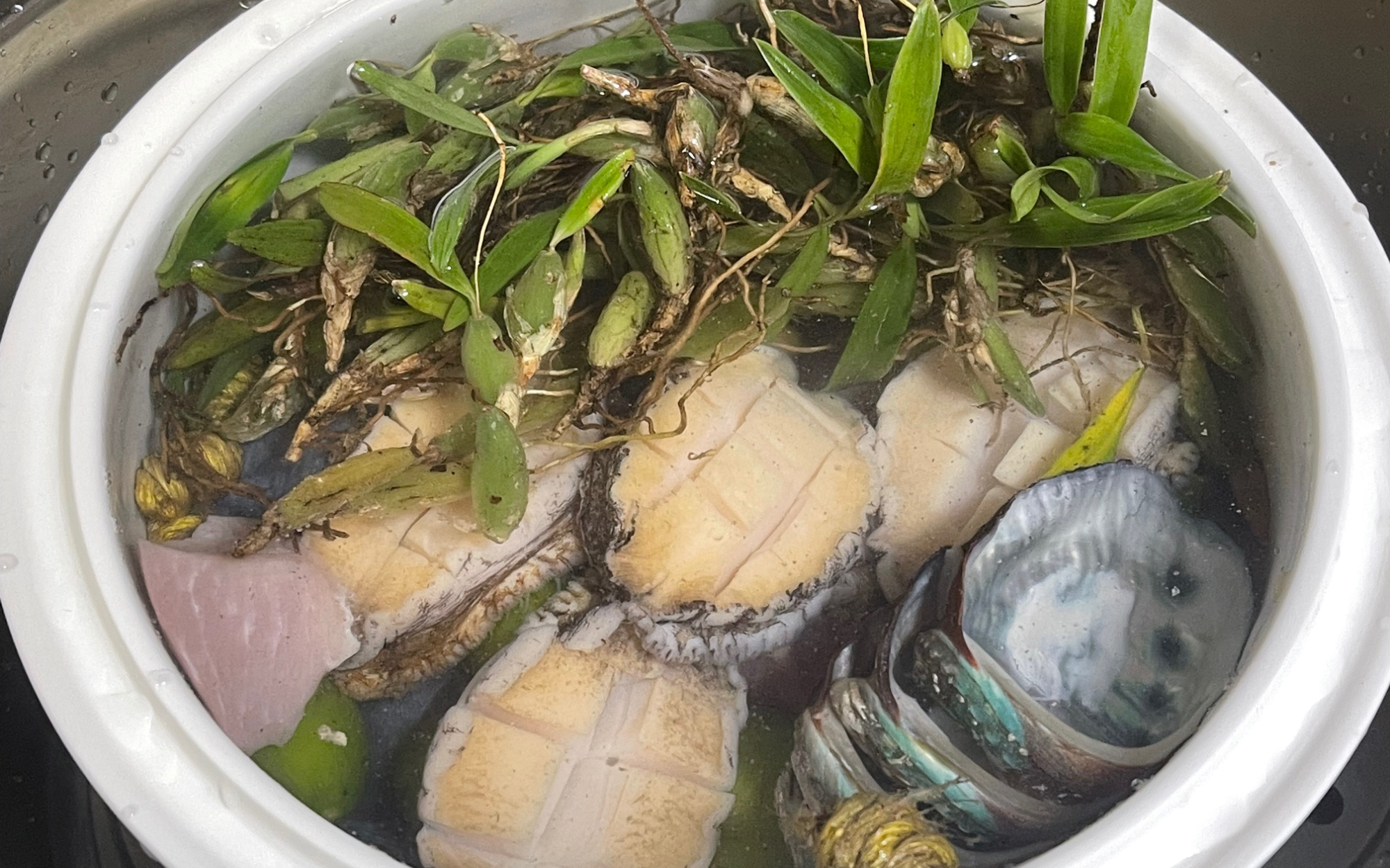 石橄榄青橄榄鲍鱼石斛乌鸡汤