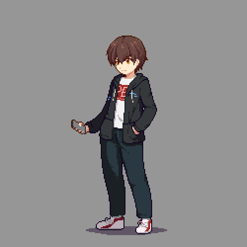 【像素画】男主角的待机样式【画师修炼】