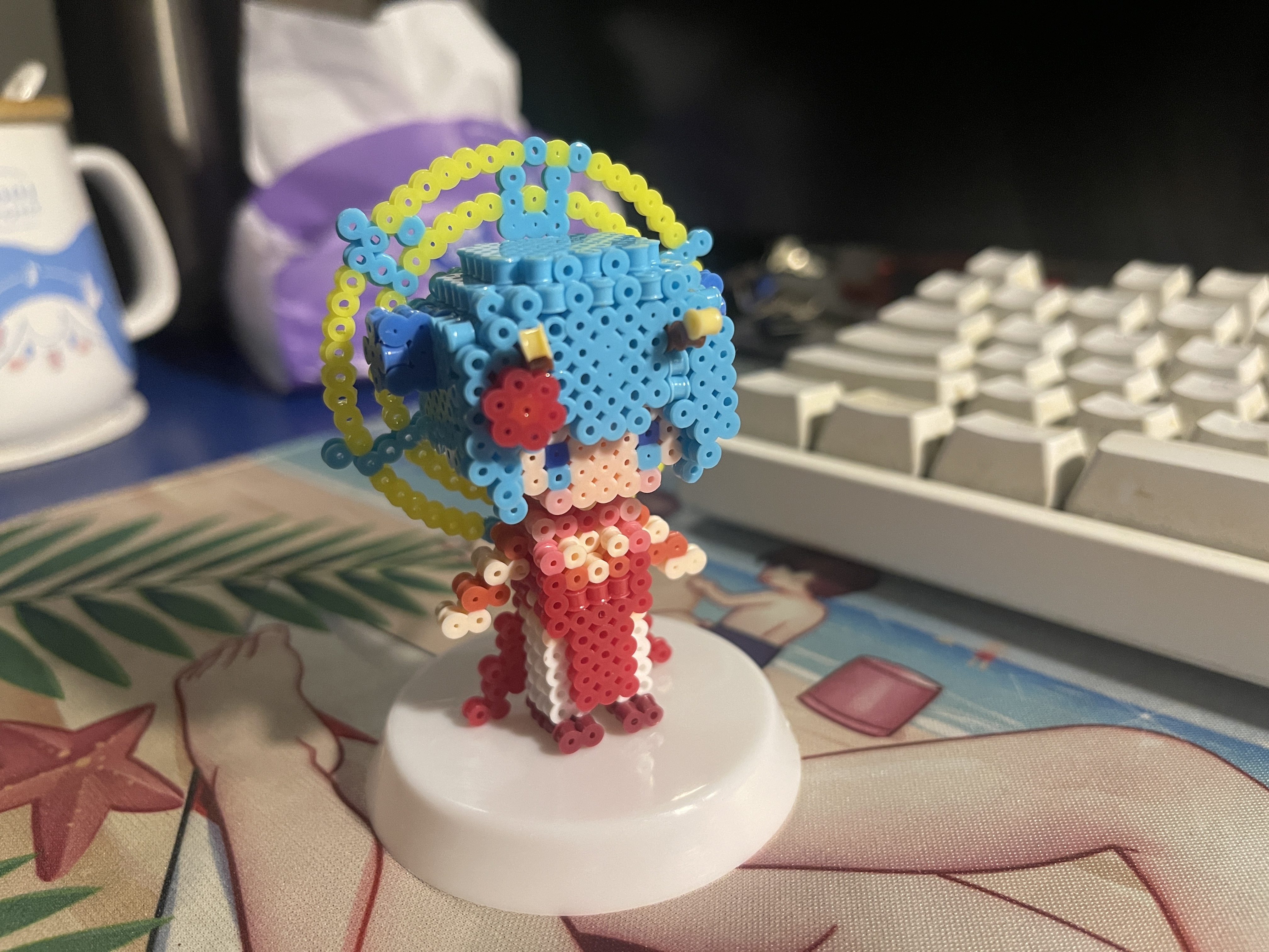 聊一聊像素画的心路历程(内含水姐红旗袍立体拼豆图纸)