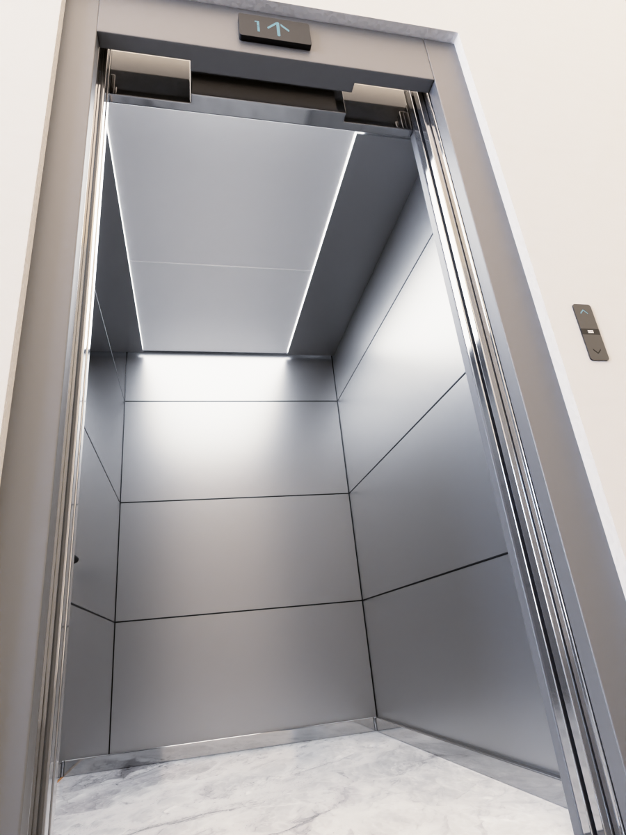 帮朋友做的电梯轿厢装潢的渲染图