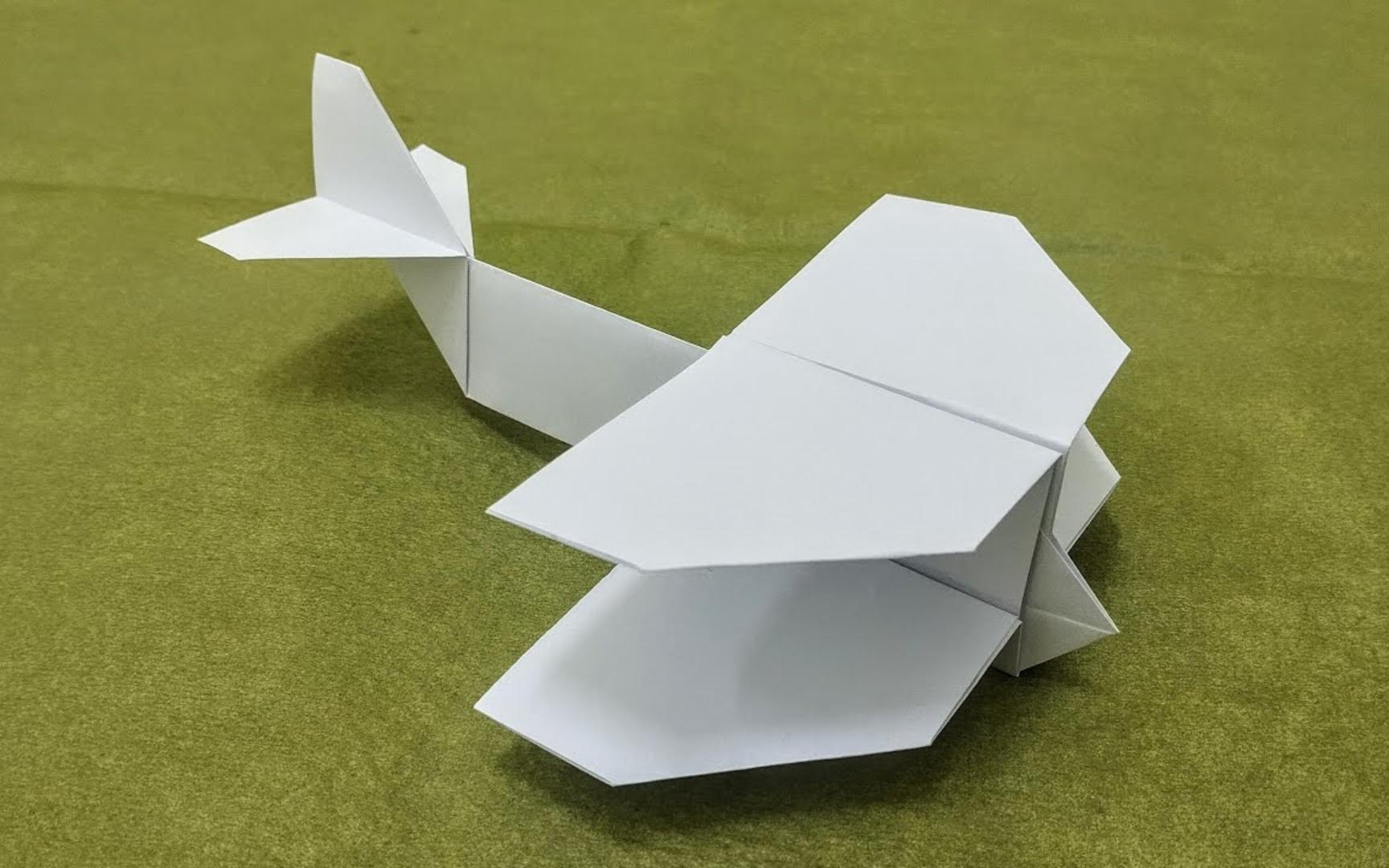 简单的折纸飞机视频教程,来折纸一辆老式的飞机,造型很独特,很帅气!