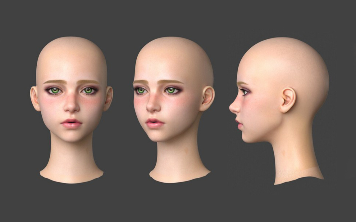 maya-零基础少女头模建模布线讲解.maya建模基础教程