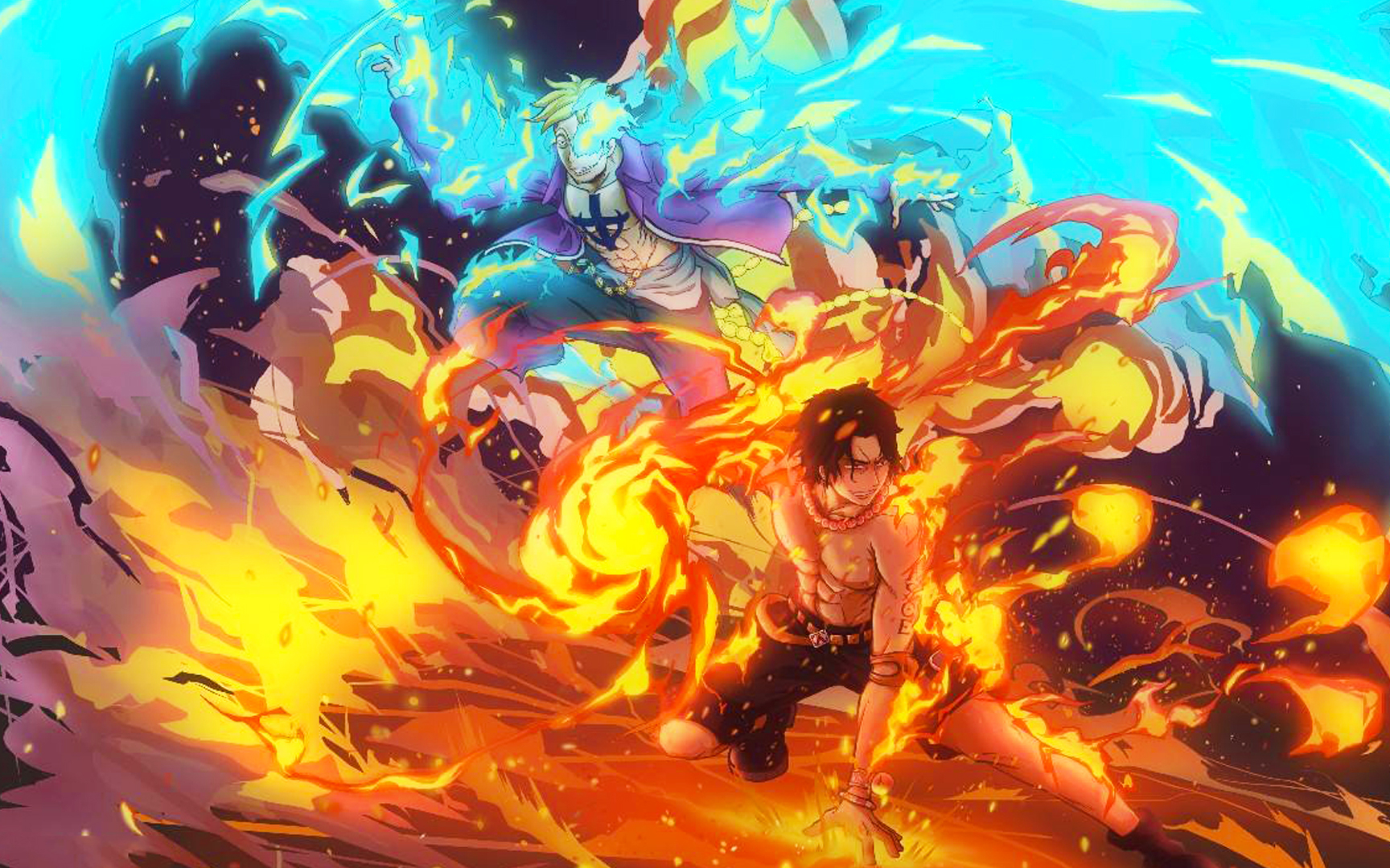 海贼王:火焰vs青炎,高端局对战,艾斯与马尔科谁的实力更强?