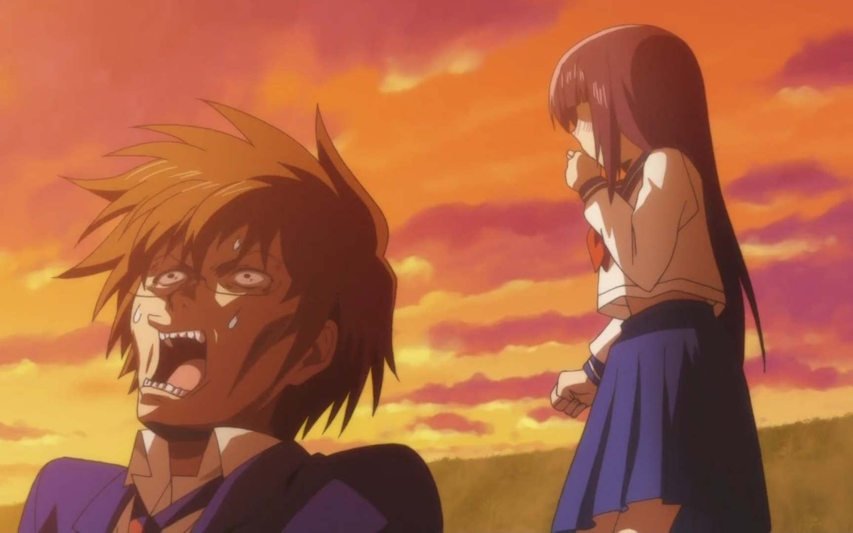 动漫中的搞笑名场面!今天的风甚是